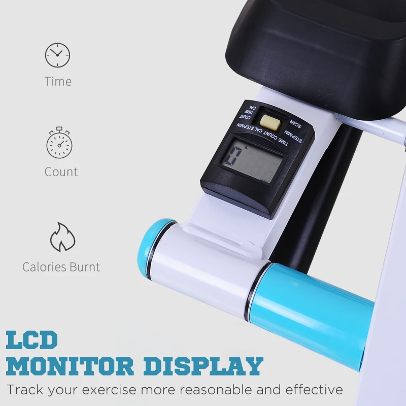 HOMCOM Stepper, Step Workout Machine with Handlebars for Aerobic Exercise Home Gym, White