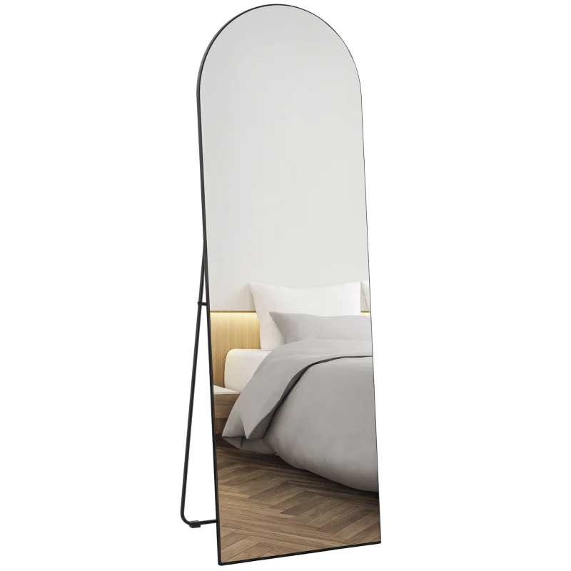 HOMCOM 150cm Arched Full Length Mirror - Black