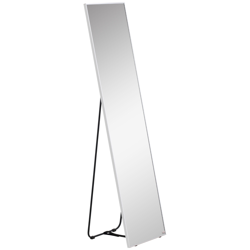 HOMCOM Full Length Mirror, Freestanding or Wall-Mounted Dressing Mirror with Stand for Bedroom, Living Room, 160 x 40 cm, Black Frame