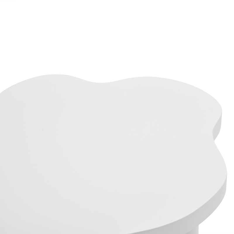 Cloud Shaped Coffee Table with Robust Construction, Modern Design with Rounded Corners, Easy Assembly, 100.5L x 69.5W x 41.5H cm, White