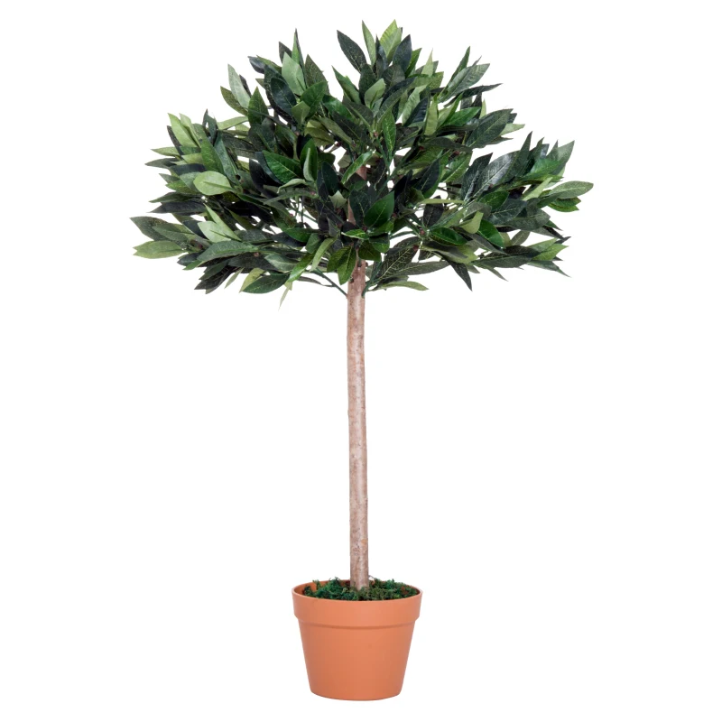 Outsunny 3ft  Artificial Olive Tree Indoor Plant Greenary for Home Potted in An Orange Pot