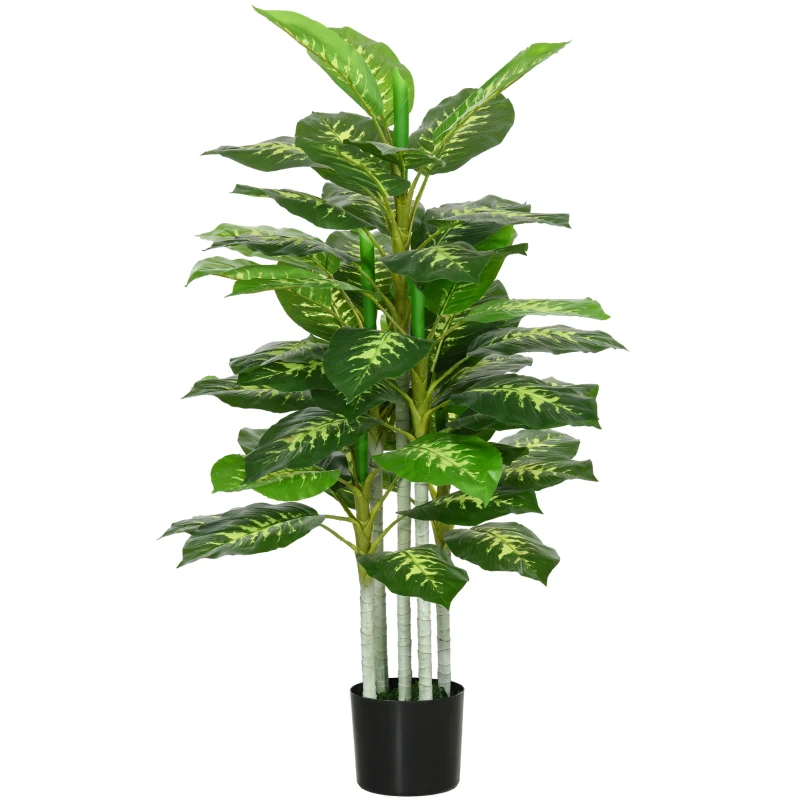 HOMCOM Plantă Artificială Decorativă cu Ghiveci, Φ17x95 cm, Verde