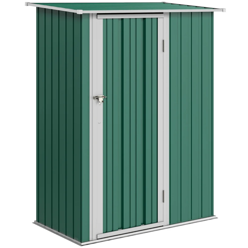 Outsunny Cobertizo Exterior de Metálico con Puerta Cerradura y Orificios de Drenaje para Almacenamiento de Herramientas