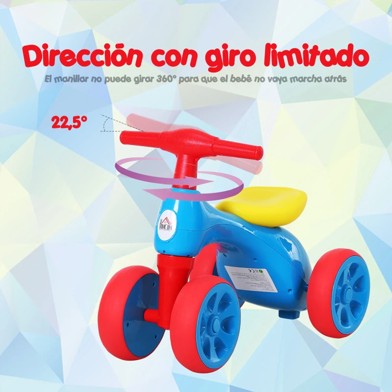 HOMCOM Bicicleta sin Pedales con Sonido y Mini Almacenamiento 57x33.5x42.5cm 20kg