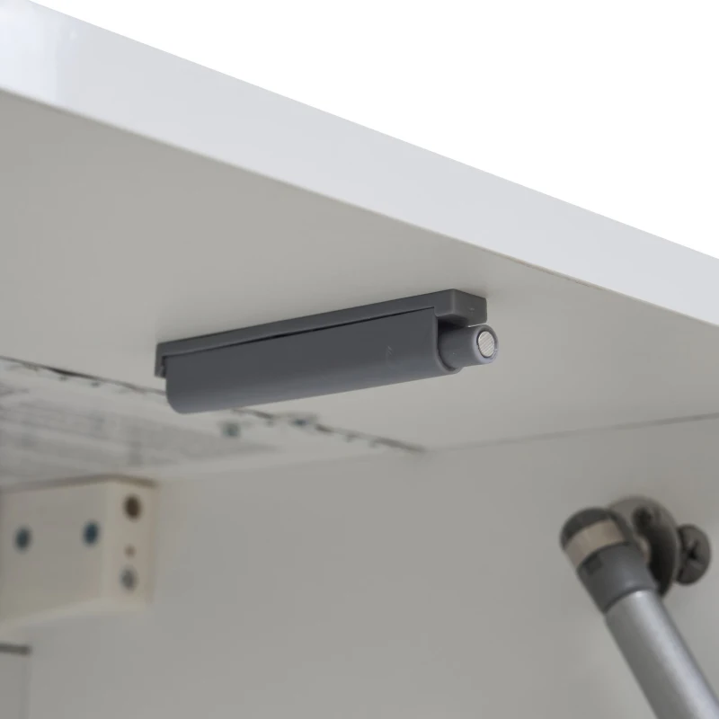 High Gloss TV Wall Unit Set with LED Lighting, Handleless Design, Includes TV Cabinet, Display Cabinet, Hanging Shelf, 457L x 84W x 76H cm, White