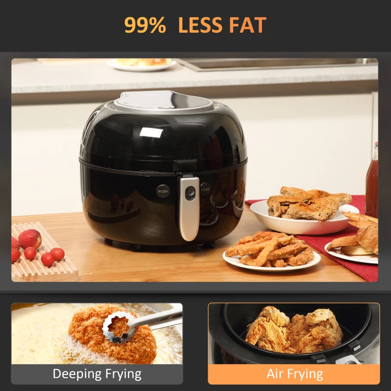 HOMCOM 7L 1500W Digital Air Fryer Oven with Roast, Broil, Bake, Dehydrate, Air Fry, 7 Preset Menus, Rapid Air Circulation, Timer and Non-stick Coating