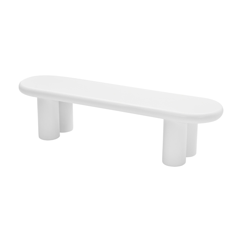 Wooden TV Stand Cabinet with Durable Construction, MDF Entertainment Centre with Rounded-Edge Design, 160L x 40W x 40H cm, White