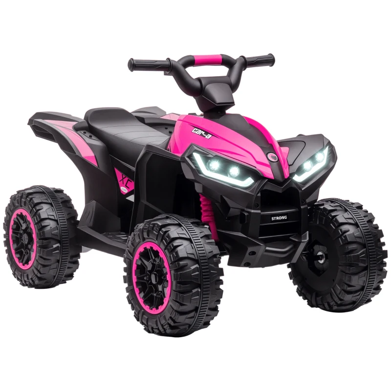 HOMCOM Quad Eléctrico para Niños de 3-5 Años Vehículo Eléctrico a Batería 12V con 2 Motores 83x53x55,5 cm Rosa