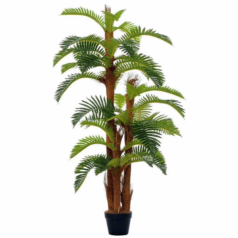 Outsunny Artificial Plant Tropical Fern in Pot, Fake Plants for Home Indoor Decor, 150cm, Green