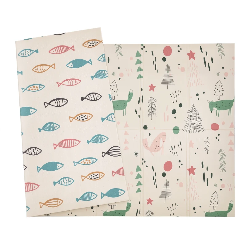 HOMCOM Foldable Baby Foam Play Mat Reversible Floor Play Crawling Mat Toddler Playmat Educational Waterproof 200 x 150cm x 1cm