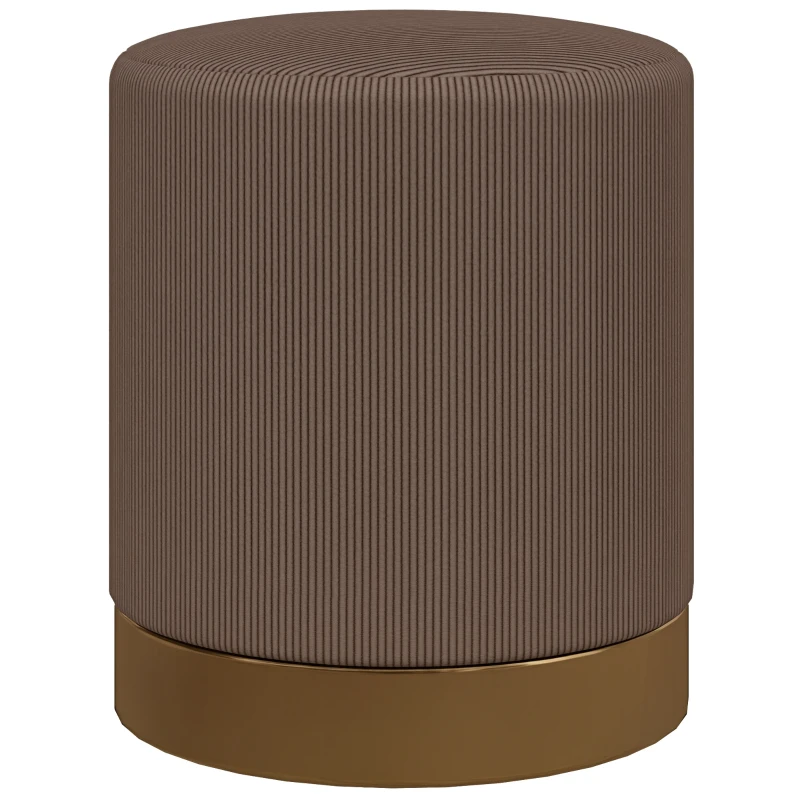 HOMCOM Soft Padded Corduroy Footstool - Light Brown