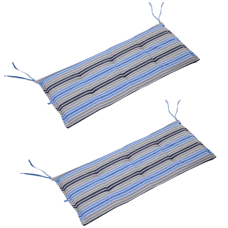 Outsunny Polyester Set Of 2 Swing Chair Cushion Blue Stripes
