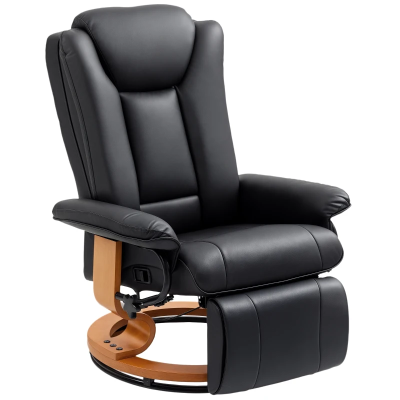 HOMCOM Faux Leather Recliner Chair - Black