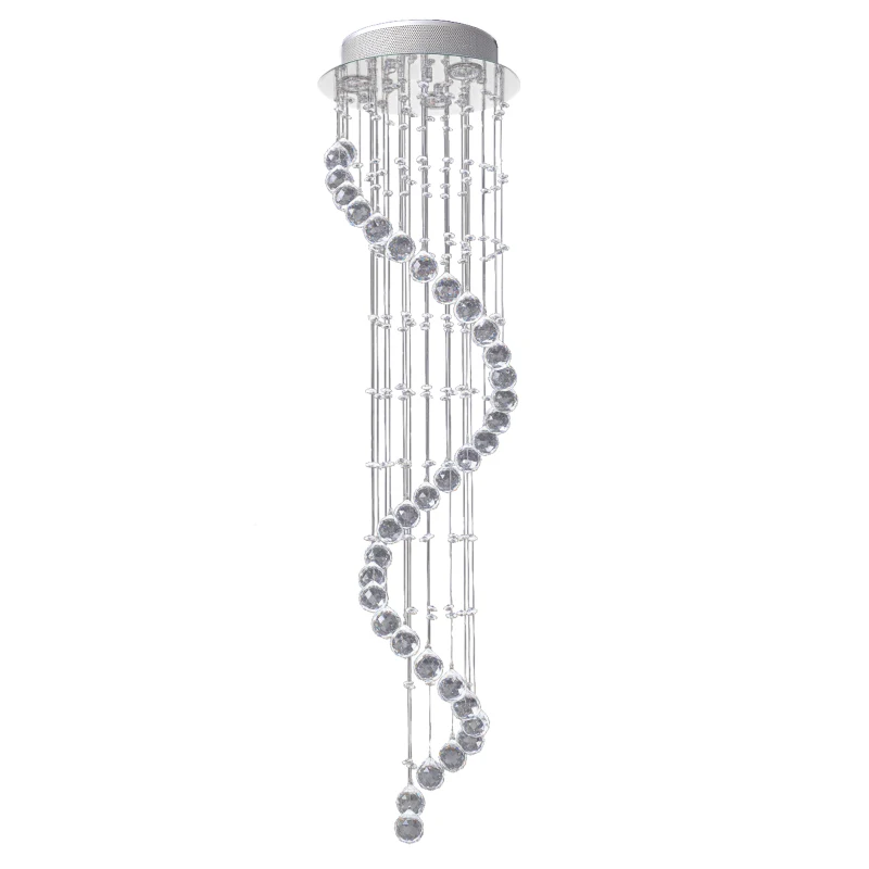 HOMCOM Modern K910 Crystal Chandelier Ceiling Light Pendant Lamp Chrome Finish Glass Droplets, 30cm