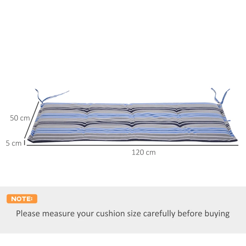 Outsunny Polyester Set Of 2 Swing Chair Cushion Blue Stripes