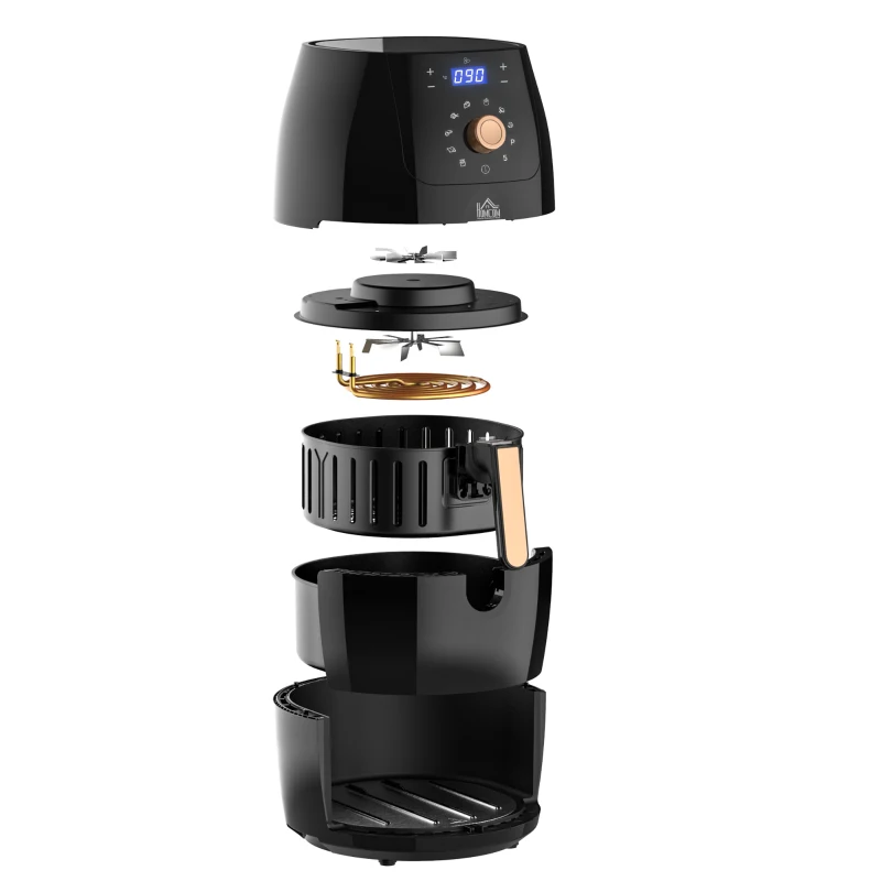 HOMCOM 1700W Air Fryer Over with 5.5L Capacity, Rapid Air Circulation, Digital Display, Adjustable Temperature, Timer for Healthy Oil Free Low Fat Cooking