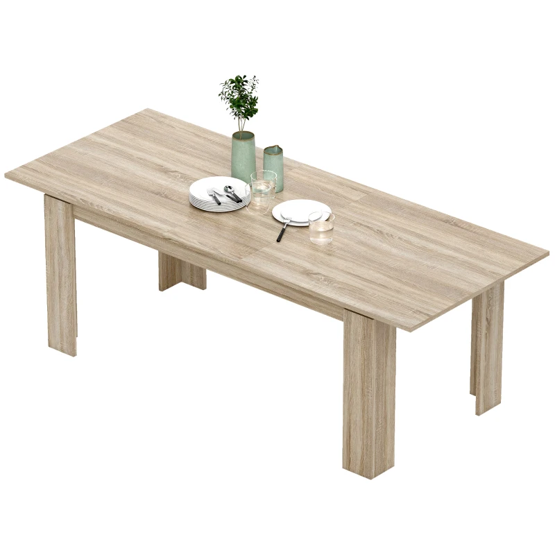 HOMCOM Ausziehbarer Esstisch, von 180 auf 260 cm erweiterbar, für 6-10 Personen, Holz