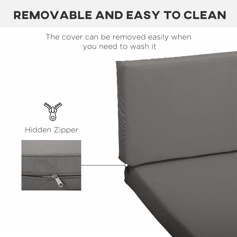 Outsunny Outdoor Cushion Pad Set for Rattan Furniture, 7 Piece Garden Furniture Cushions ONLY, Grey