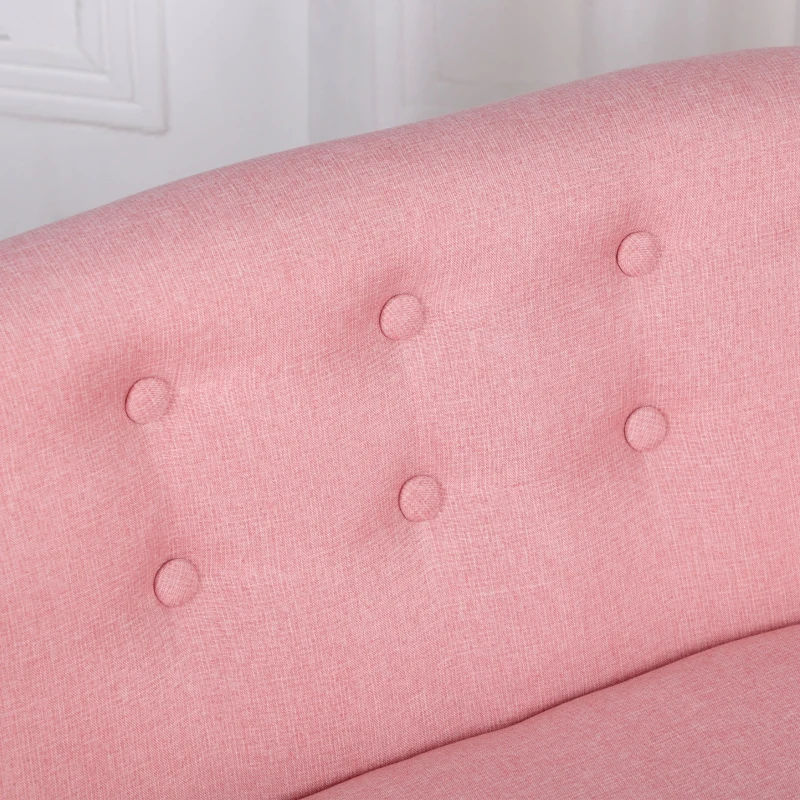 HOMCOM 2 Seater Toddler Chair Kids Mini Sofa Children Armchair Seating Chair Bedroom Playroom Furniture Pink