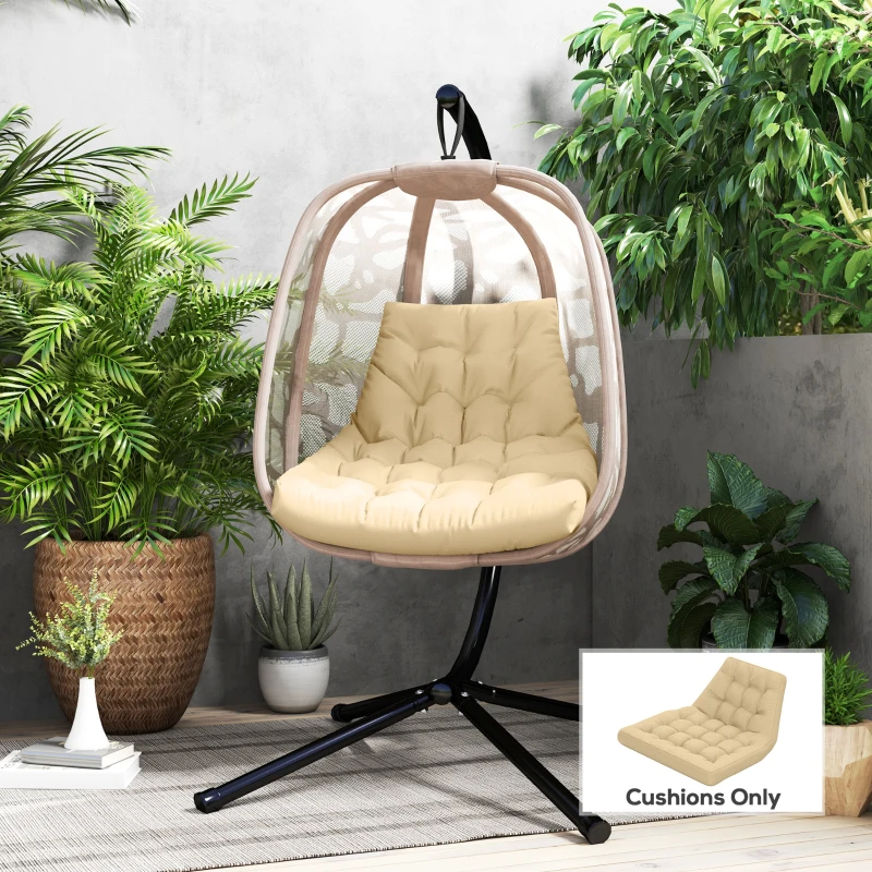 Outsunny Sitzkissen, Außensitzkissen für Hängekorb und Schaukelstühle, Outdoor-Polsterkissen, Beige