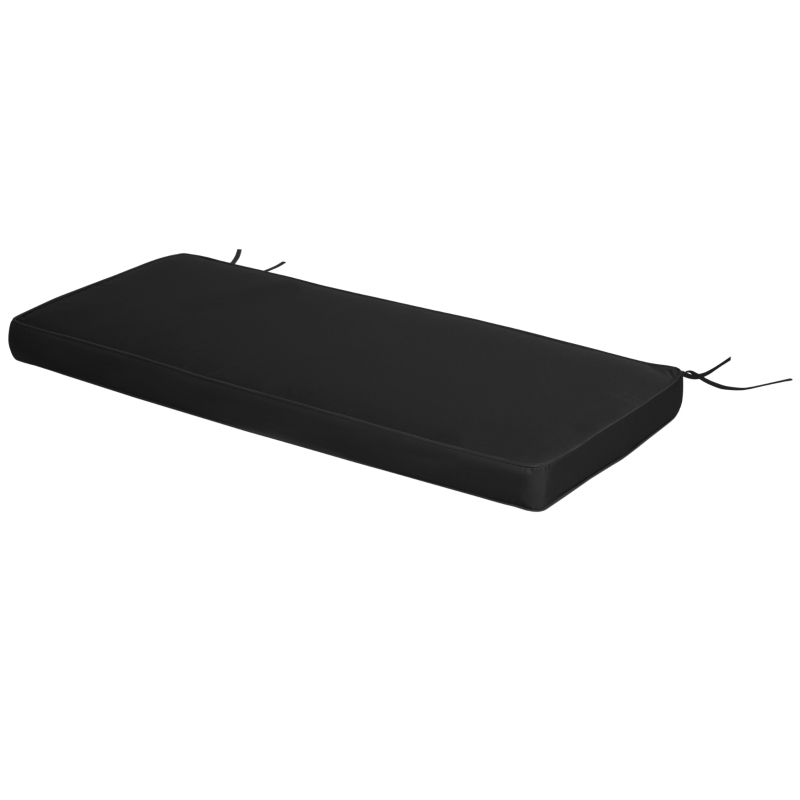 Outsunny Garden Bench Cushion 2 Seater Loveseat Seat Pad for Patio Swing Furniture for Indoor & Outdoor Use, 120 x 50 x 8 cm, Black