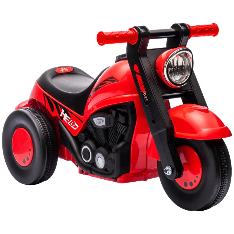 AIYAPLAY Moto Correpasillos para Niños de +2 Años con Música Burbujas Carga 30 kg 80x35,5x42 cm Rojo