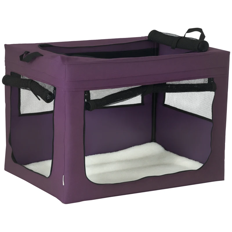 PawHut 80cm Pet Carrier, with Cushion, for Small and Medium Dogs - Purple