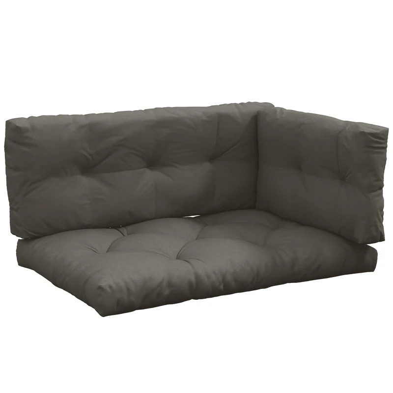 Outsunny Ensemble de 3 coussins d'extérieur pour banquette canapé 1 coussin d'assise 1 coussins de dossier et 1 coussin latéral