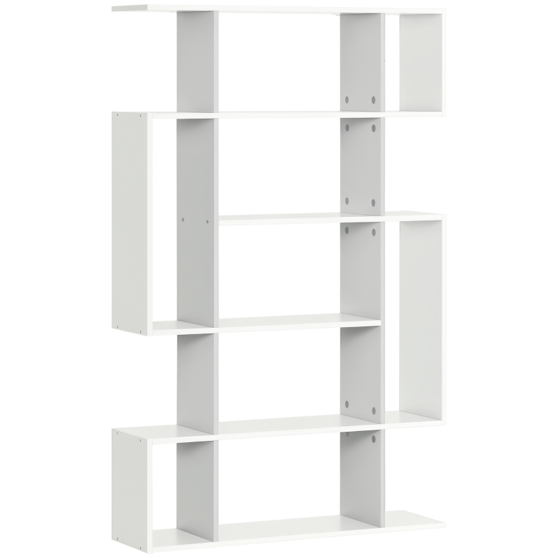 HOMCOM 5-Tier Bookshelf, Modern Bookcase with 13 Open Shelves, Freestanding Decorative Storage Shelving for Home Office and Study, White