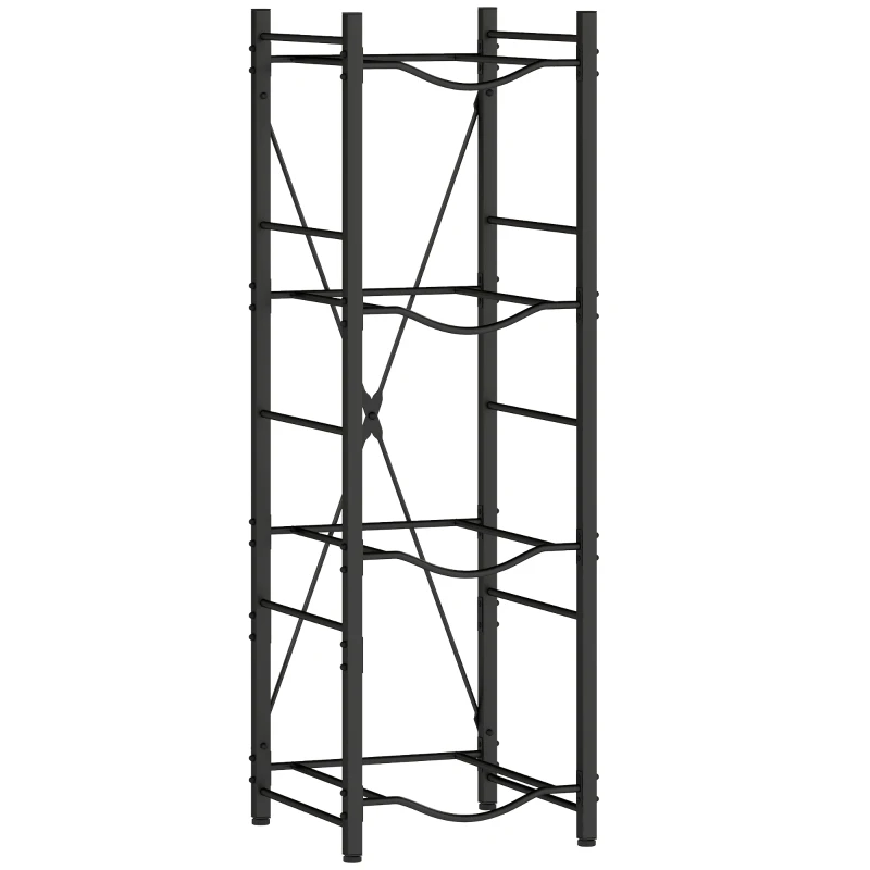 HOMCOM Soporte para Garrafones de Agua de 4 Niveles Estante de Almacenamiento para Botella de Agua para Cocina Comedor Negro