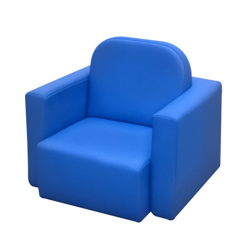 HOMCOM Kids Armchair Toddler Sofa Children's Chair, 2 in 1 Kids Table Chair Set with Wooden Frame, for 3 Years Old Boys Blue