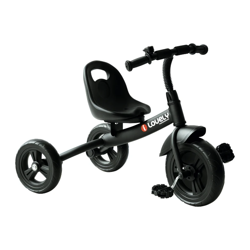 HOMCOM Tricycle Enfants Multi-équipé Garde-Boue Sonnette pédales antidérapantes siège réglable 2 Positions avec Dossier