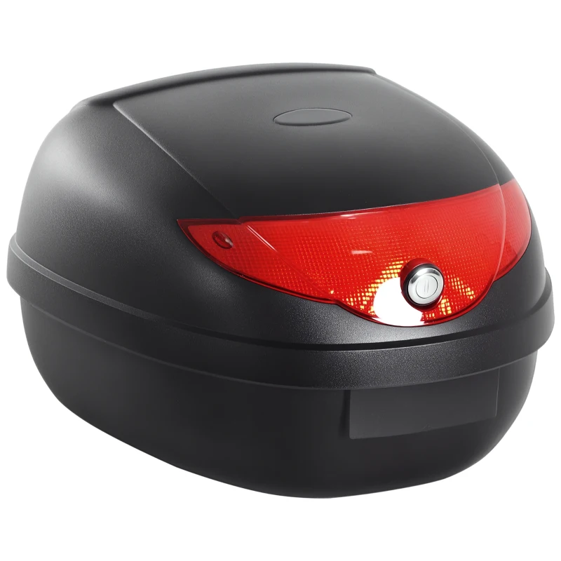 Homcom Coffre pour Casque de Moto 24 L + 2 Clés Noir 40 x 38 x 28 cm