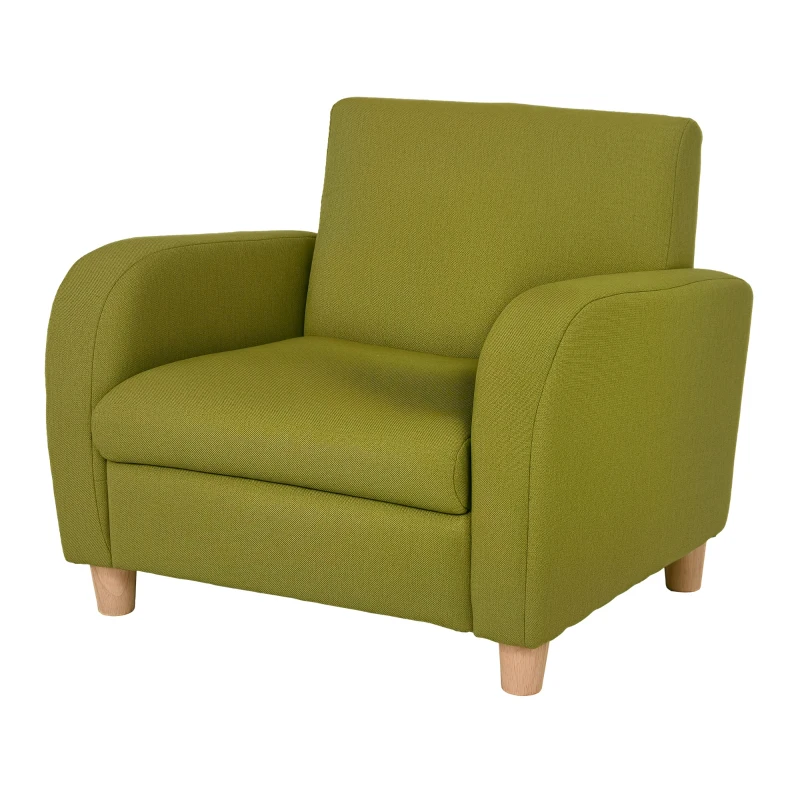 HOMCOM Children Armchair Mini Sofa Wood Frame Anti-Slip Legs High Back