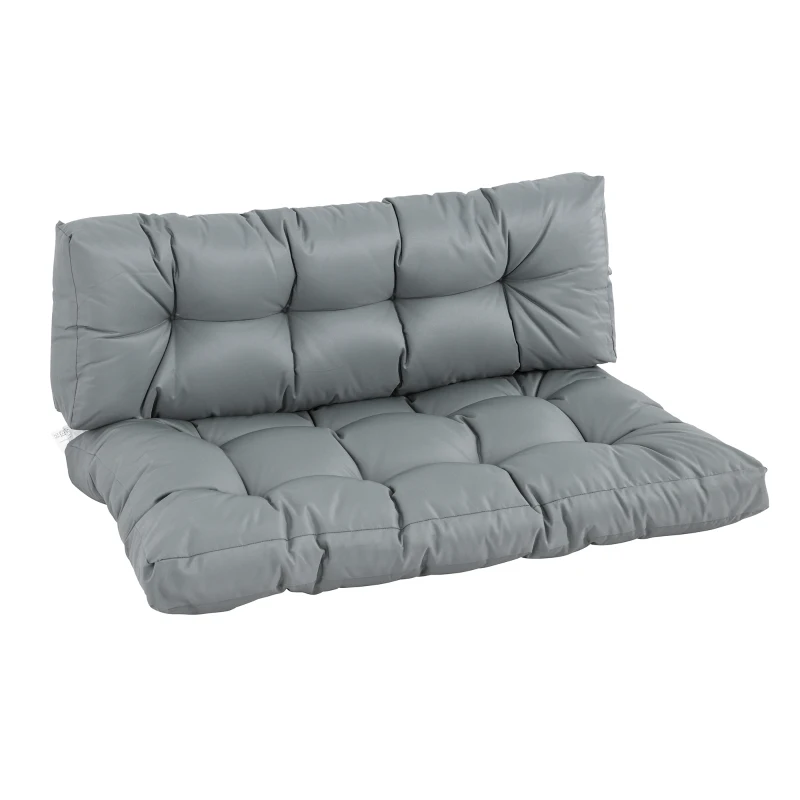 Outsunny Cojín para Banco Cojín para Palé con Respaldo 120x80x12 cm Colchón de Banco para Columpio Hamaca Interior Exterior Gris