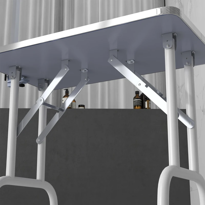 PawHut Table de Toilettage pour Animaux en Métal Bleu