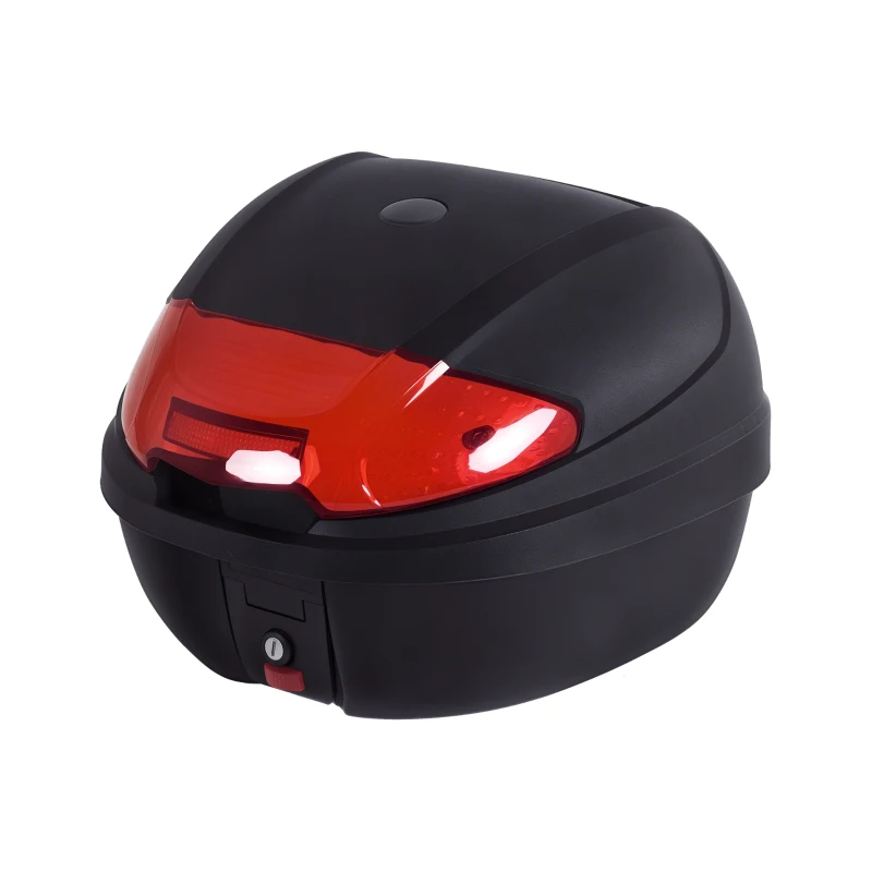 HOMCOM Bauletto Baule Universale Posteriore per Moto Scooter Motorini in PP 41 x 40 x 30 cm Nero, 30L