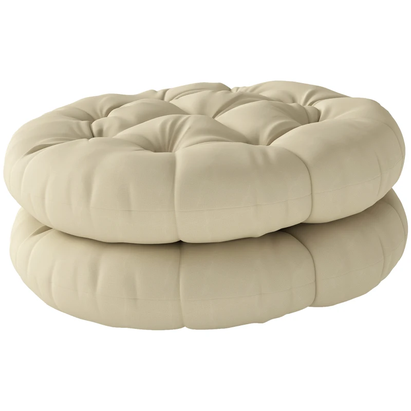 Outsunny Set of Two Φ60cm Outdoor Cushions - Beige