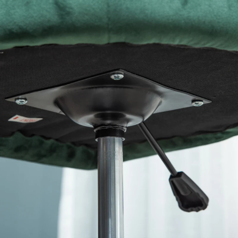 HOMCOM Height Adjustable Bar Stool, Swivel Accent Chair, Fabric Dining Chair with Tub Seat, Backrest, Height Adjustable, Green