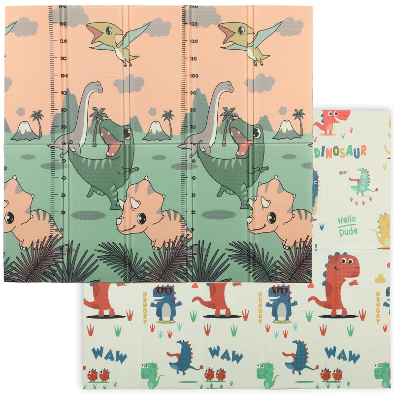 AIYAPLAY Alfombra de Juego para Bebés 196 x 176 x 1,5 cm Plegable Alfombra de Gateo Multicolor