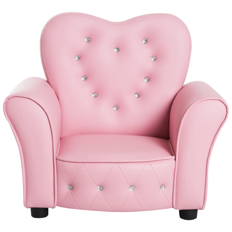 HOMCOM Kids Toddler Chair Sofa Children Armchair Seating Playroom Seater Girl Pink