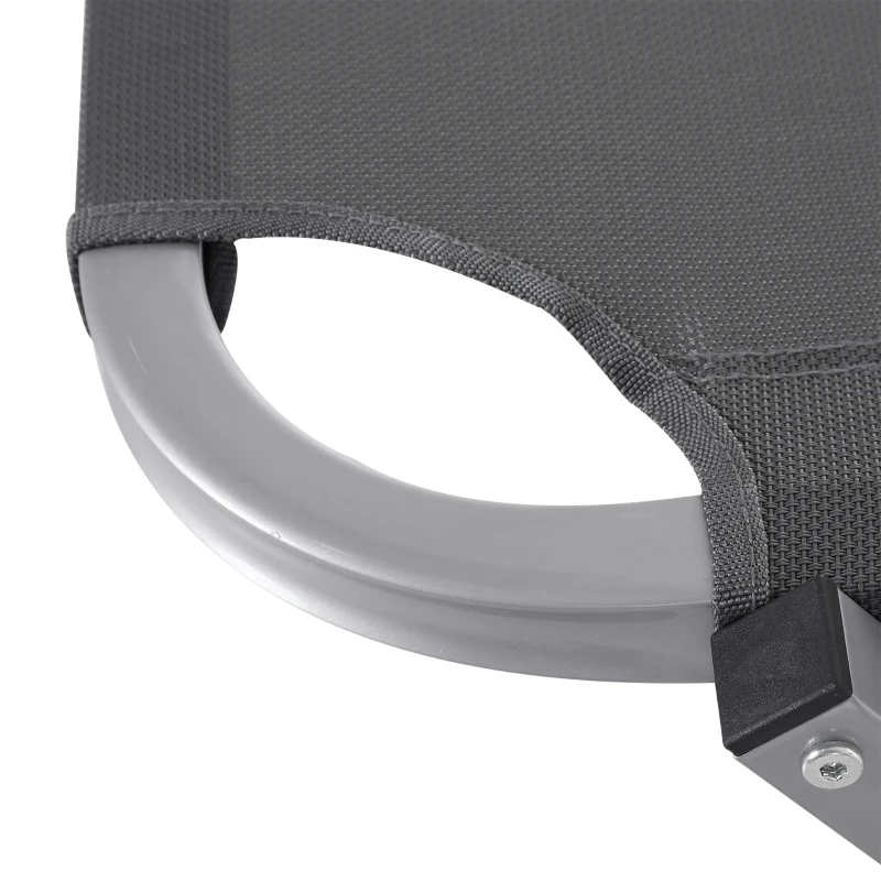 Outsunny Lettino Prendisole in Alluminio con Schienale Reclinabile a 5 Livelli, 163x58.5x91cm, Argento