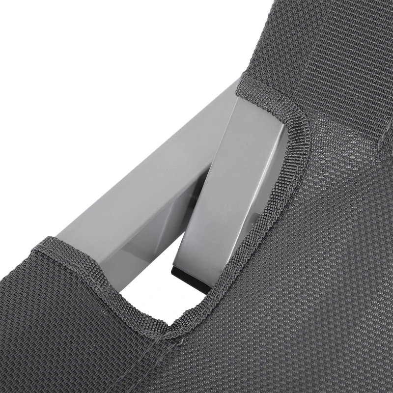 Outsunny Bain de Soleil transat Chaise Longue Design Contemporain Dossier inclinable Multi-Positions aluminium textilène dim. 163L x 58,5I x 91H cm Gris