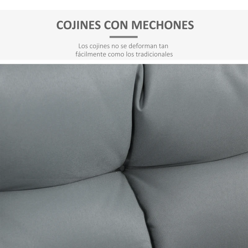 Outsunny Cojín para Banco Cojín para Palé con Respaldo 120x80x12 cm Colchón de Banco para Columpio Hamaca Interior Exterior Gris