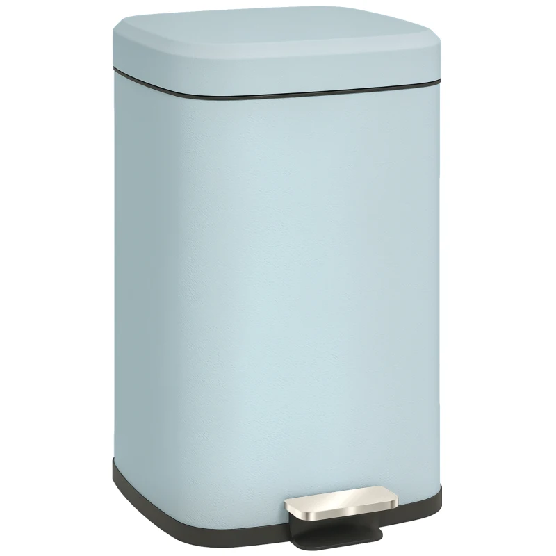 HOMCOM 20L Modern Boxy Metal Home Kitchen Bin - Light Green