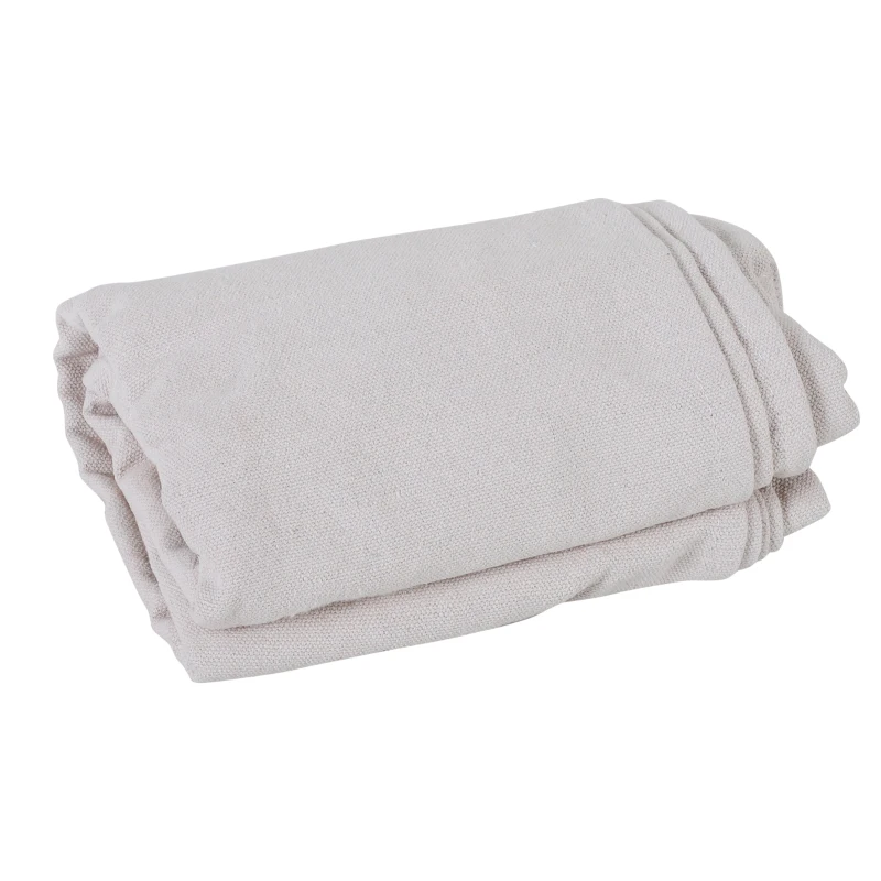 Outsunny Hängematte Outdoor Baumwolle mit Tragetasche Belastbarkeit bis 150 kg modern 290 x 100 cm Cremeweiß