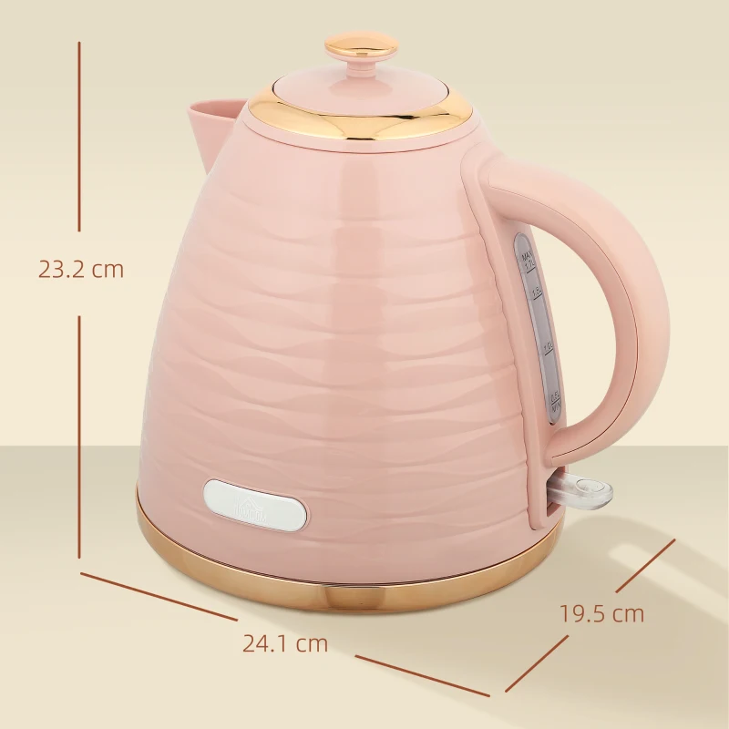 HOMCOM 3kW Rapid Boil Honeycomb Kettle - Pink