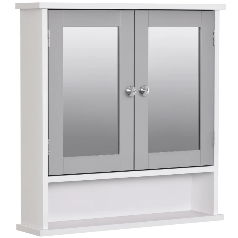 kleankin Bathroom Wall Storage Cabinet - Grey
