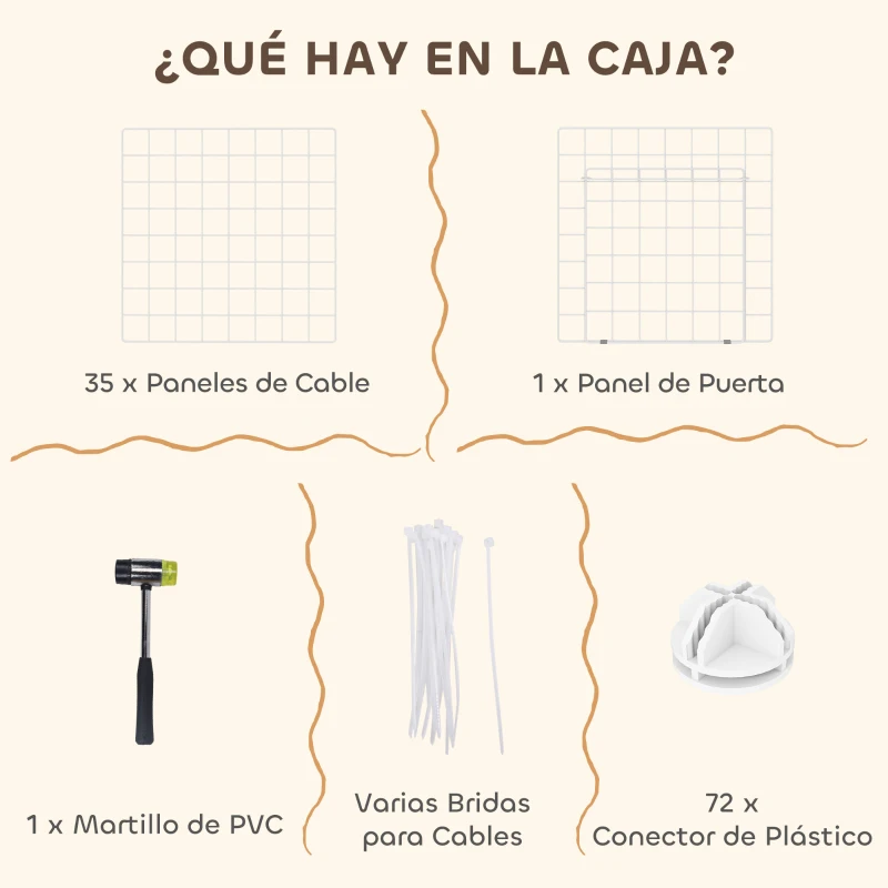 PawHut Jaula para Animales Pequeños Valla Metálica Modular para Mascotas con Puerta Rampa y Paneles de ABS 146x73x73 cm Blanco