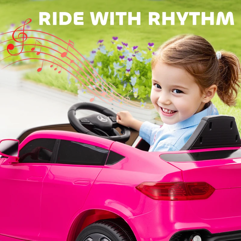 AIYAPLAY Mercedes-Benz GLC Licensed Kids Ride on Car with Remote Control, Soft Start, MP3, LED Headlights, Pink